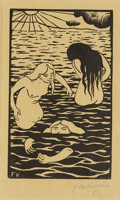 3人の海水浴客、1894 作： Felix Edouard Vallotton