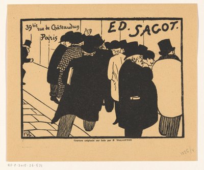 パリの印刷業者 Edmond Sagot の名刺 作： Felix Edouard Vallotton