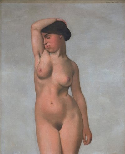 腕を上げた女性ヌード 作： Felix Edouard Vallotton