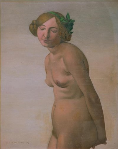 緑髪の弓と女性のヌード 作： Felix Edouard Vallotton