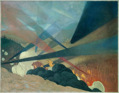 第一次世界大戦。「ベルダン」。フェリックス・ヴァロットン（1865-1925）による絵画 Ec.Sudです。 作： Felix Edouard Vallotton