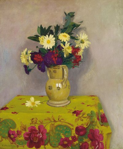 黄色のヒナギクとさまざまな花、1911 作： Felix Edouard Vallotton