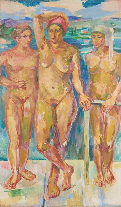 湖の前の 3 つのヌード 作： Felix Esterl