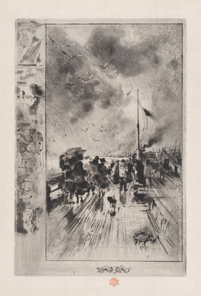 イギリスの桟橋、1879 年。 作： Felix Hilaire Buhot