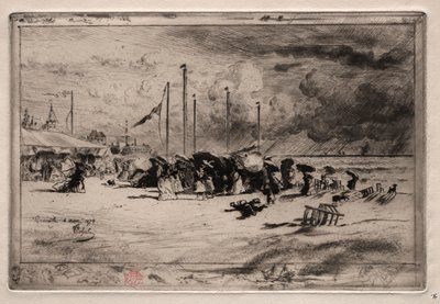 トルビルのスコール、1874年。 作： Felix Hilaire Buhot