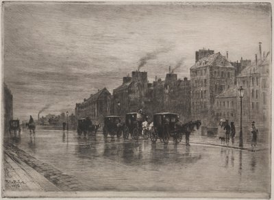 ケドロテルデューの冬の朝、1876年。 作： Felix Hilaire Buhot