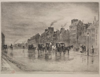ケドロテルデューの冬の朝、1876年。 作： Felix Hilaire Buhot