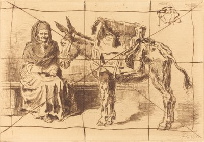 Cacoletière Assise 座っている女性とお尻、1875 年。 作： Felix Hilaire Buhot