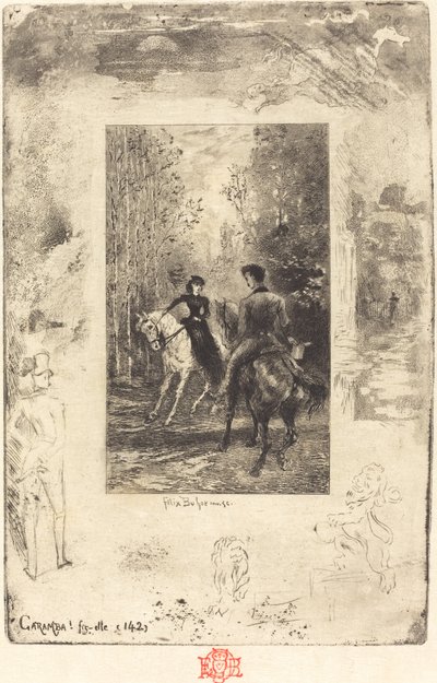 カランバ！ フィットエルカランバ！ 彼女は叫んだ、18791880。 作： Felix Hilaire Buhot