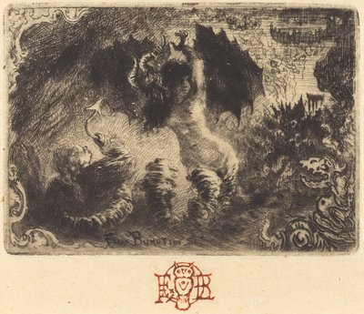 ジャック・カゾットの「恋する悪魔」（第一場面） 作： Felix Hilaire Buhot