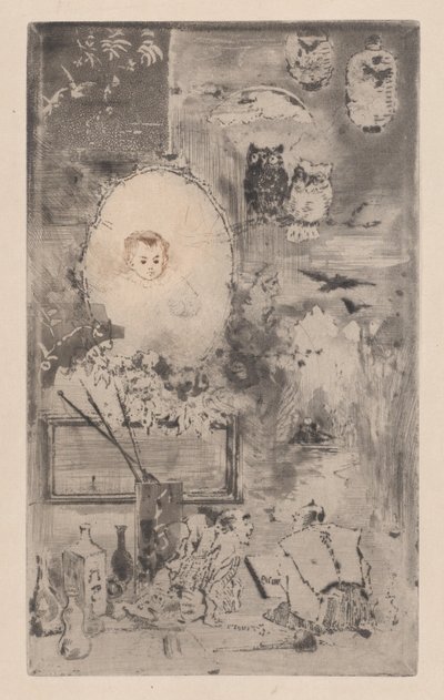 日本の洗礼、1887年。 作： Felix Hilaire Buhot
