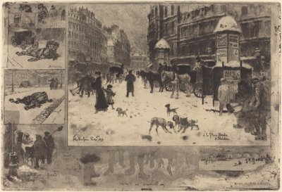 冬のパリ パリの冬、1879年。 作： Felix Hilaire Buhot