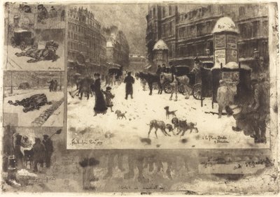 冬のパリ パリの冬、1879年。 作： Felix Hilaire Buhot