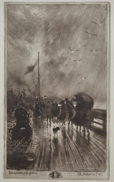 イギリス上陸 作： Felix Hilaire Buhot