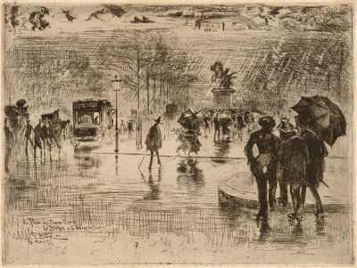 アーティストの帰還、1877年。 作： Felix Hilaire Buhot