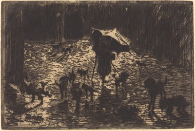 Les Noctambules The Night Prowlers、18761877。 作： Felix Hilaire Buhot