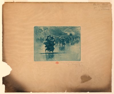 雨の通り 作： Felix Hilaire Buhot