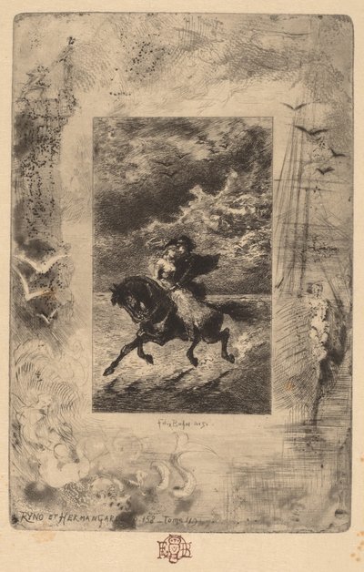 Ryno et Hermangarde Ryno と Hermangarde、1847-1898。 作： Felix Hilaire Buhot