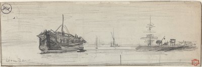 ロンドン港での船積み[直訳]、c。 1884年。 作： Felix Hilaire Buhot
