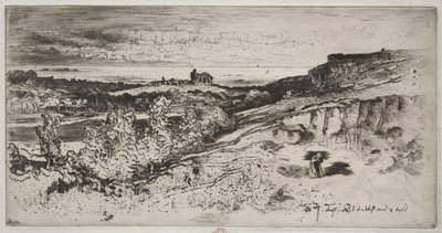レストレの礼拝堂サンミッシェル、1881年。 作： Felix Hilaire Buhot