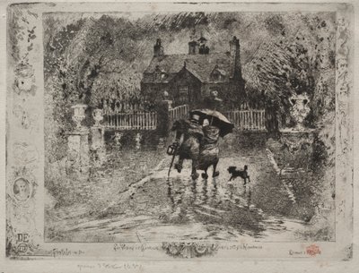 田舎の隣人、1879-1880。 作： Felix Hilaire Buhot