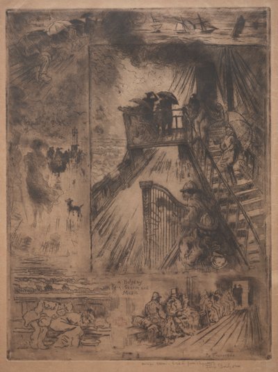 クロッシング、c。 1880 作： Felix Hilaire Buhot