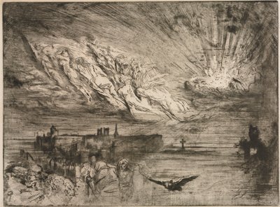 死者の都市からの霊、1885年。 作： Felix Hilaire Buhot