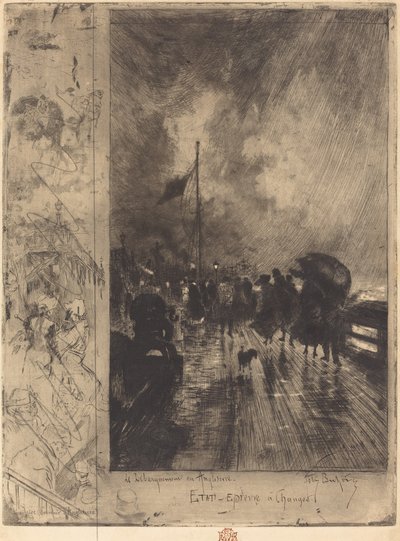 イギリス上陸 1879年イギリス上陸。 作： Felix Hilaire Buhot