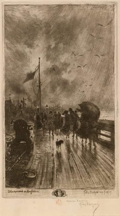 イギリス上陸、イギリス上陸1879年。 作： Felix Hilaire Buhot