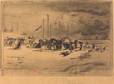 Un Grain à Trouville Squall at Trouville, 18741875. 作： Felix Hilaire Buhot