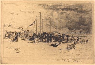 Un Grain à Trouville Squall at Trouville, 18741875. 作： Felix Hilaire Buhot