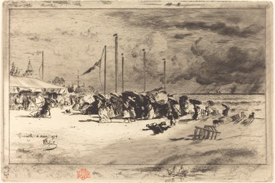 Un Grain à Trouville Squall at Trouville, 18741875. 作： Felix Hilaire Buhot