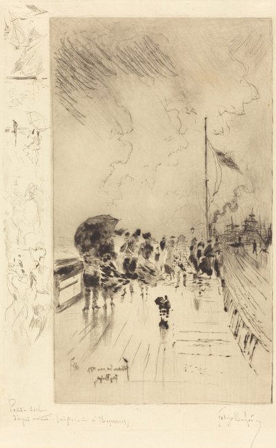 イギリスの桟橋 作： Felix Hilaire Buhot