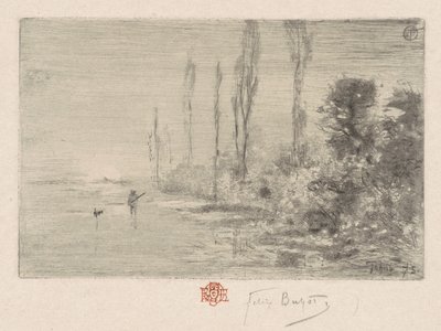 秋の朝、秋の午後、1875 年。 作： Felix Hilaire Buhot