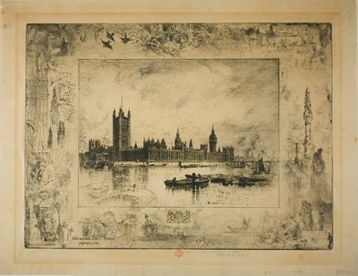 ウェストミンスター宮殿、ロンドン 作： Felix Hilaire Buhot