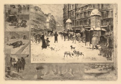 Winter in Paris (パリの冬またはパリの雪) 作： Felix Hilaire Buhot