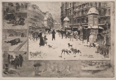 1879年のパリの冬。 作： Felix Hilaire Buhot