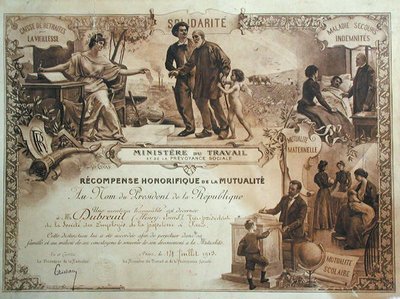 アンリ・デュブルイユに労働大臣より名誉賞を授与 作： Felix Hippolyte Lucas