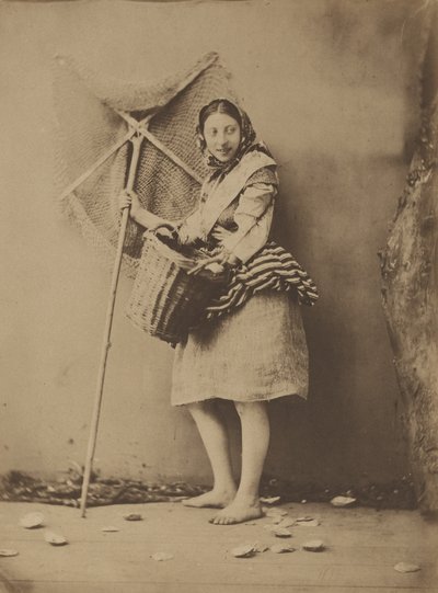 シュリンプ・フィッシャーの少女,c.1854年（写真） 作： フェリックス・ジャックスアントワーヌ・ムーラン