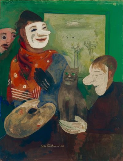 マスクと猫（マスクと猫の絵師） 作： Felix Nussbaum