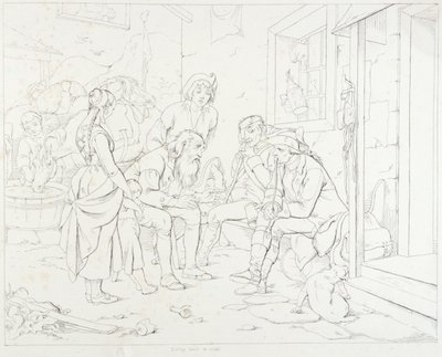 (リップ・ヴァン・ウィンクル、挿絵）素晴らしい物語を語るリップ 作： Felix Octavius Carr Darley