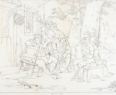 (リップ・ヴァン・ウィンクル、イラスト）村の宿でジュントとリップ 作： Felix Octavius Carr Darley