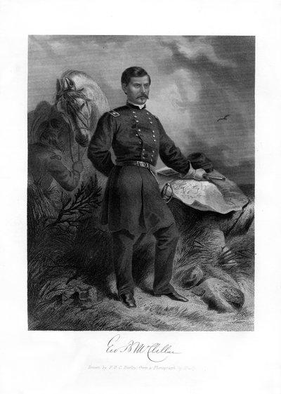 将軍GBマクレラン、アメリカ南北戦争少将、1862-1867。 作： Felix Octavius Carr Darley