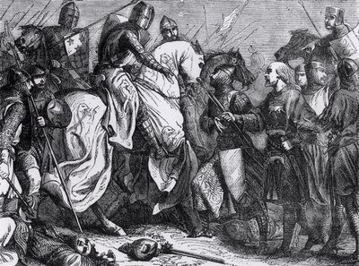 1264年5月14日、ルイスの戦いでのヘンリーIII（1207-72） 作： Felix Philippoteaux