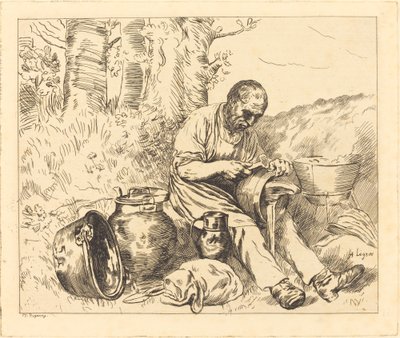 The Tinker (Le retameur) 作： Felix Régamey after Alphonse Legros