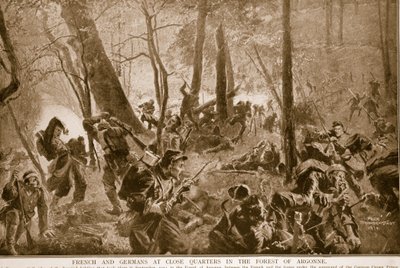 1914〜19年、アルゴンヌの森の近くにあるフランス人とドイツ人 作： Felix Schwormstadt