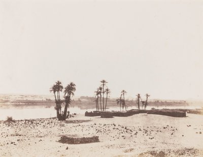 Dakkeh, Village et Rives du Nil（ナイル河畔の村、ダッケ）,1851-1852（写真） 作： Félix Teynard
