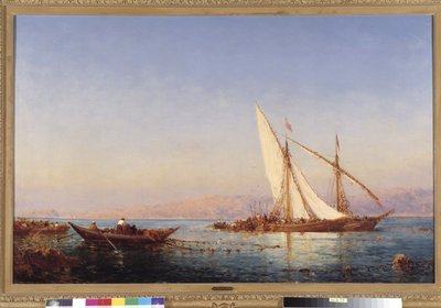 マルセイユでの釣り Felix Ziem (1821-1911) による絵画 1911 作： Félix Ziem