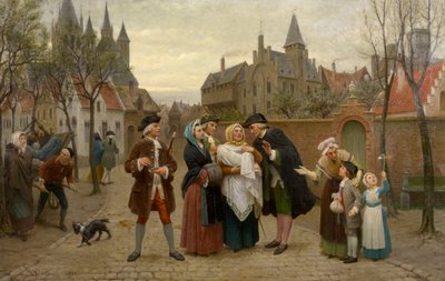 18世紀のフランダースでの洗礼 作： Felix de Vigne