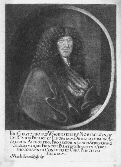 Johann Christoph Wagenseil 1633-1705 の肖像、17 世紀の終わり。 作： Fenitzer